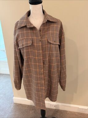 Princess Polly Brown & Black Plaid Utility shirt